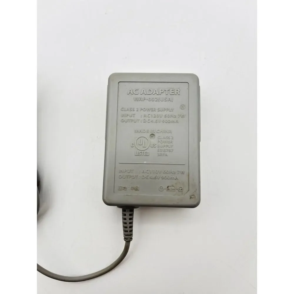 Nintendo WAP-002 OEM Wall Charger for Nintendo DS/3DS/2DS XL - Gray Tested Works